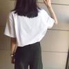 Women's Korean-Style Loose White T-Shirt - Summer Short-Sleeve Solid Color Casual Top for Students