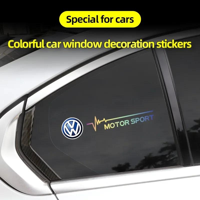 Adesivi per Finestrini Auto Decalcomanie Creative Adesivi con Logo Colorati Per Volkswagen VW Scirocco Golf Amarok T5 Passat Polo Arteon Jetta