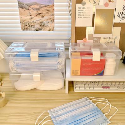 Storage Box Dust-proof Visible Plastic Large Capacity Face Cover Container for Dorm