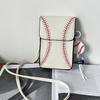 Baseball Design Square Shoulder Bag Lightweight Crossbody Phone Pouch Stylish Phone Bag  Woman