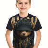 Dětské Chlapecké oblečení Krátký rukáv Cool Bear Potisk Dětské Letní oblečení Chlapecké triko Ležérní Stylové dívčí oblečení Dětské topy s výstřihem