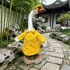 1 Set Porch Goose Rain Jacket Yellow Raincoat Hat And Umbrella Waterproof Goose Outfit Fits 23 Inch Porch Goose for Yard Lawn Decor