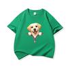 Kids Cotton T Shirt Cute Labrador Retriever Dog Zipper Print Crew Neck Short Sleeve Tee Casual Boys Girls Summer Tops