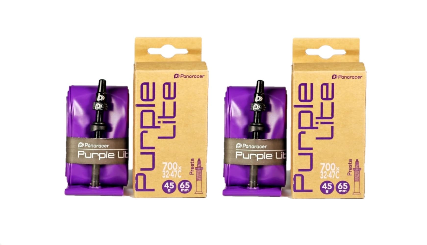 

Panaracer Набор из 2 фиолетовых легких ТПУ камер 700 x металлический ниппель французского типа 65 мм в коробке [Набор] 32~47C фиолетовый