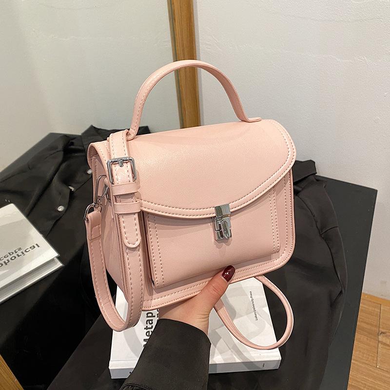 

Новый нишевый дизайн популярный замок универсальная портативная наплечная сумка-мессенджер модная женская сумка розовый