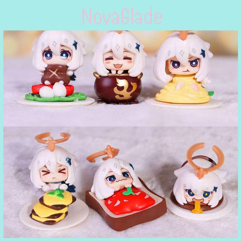 Original God Paimon Pvc Collectible Figure 4-6cm Cute Anime Character Toy