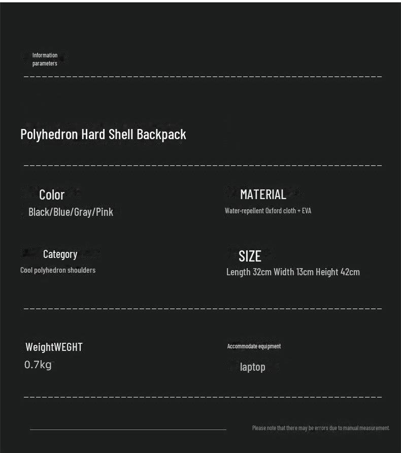 Cross-Border EVA Hard Shell 16.1" Laptop Backpack with USB Port for Business and Travel