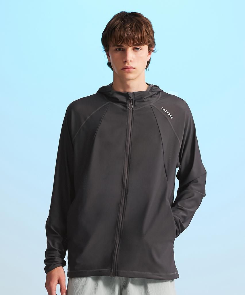 Leijibi [2Pack] Tech Flow Hydro Performance Loose Fit Hooded Unisex Zip-Up Rash Guard (3 Colors)