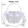 Handheld Flower Girl Basket White Wedding Decoration Basket Lace Flower Basket  Party Home Decor