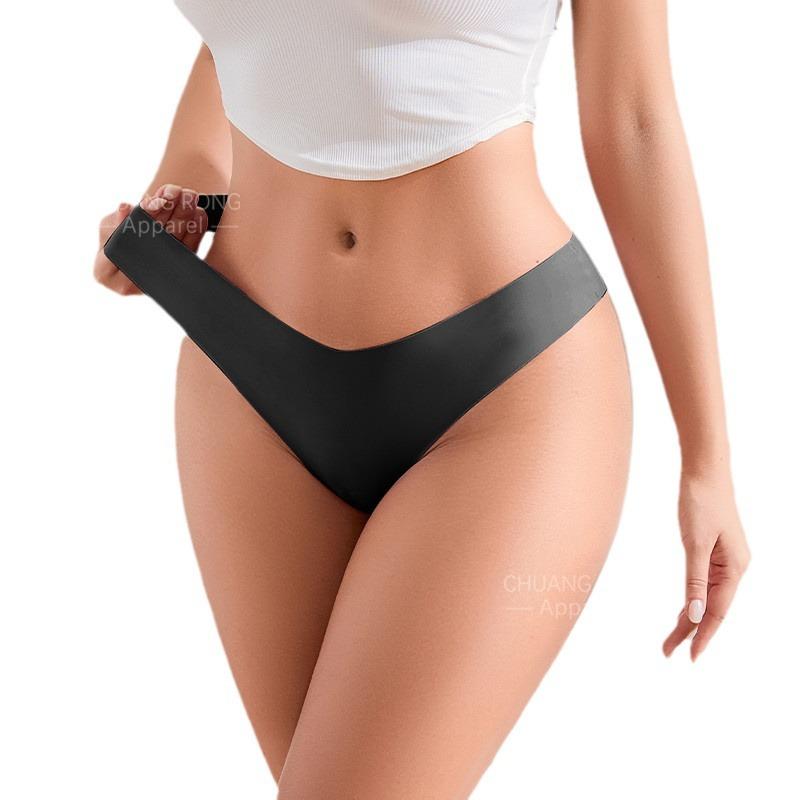 European and American large-size underwear one-piece seamless nude feeling sexy low-waist breathable quick-drying thong female tback