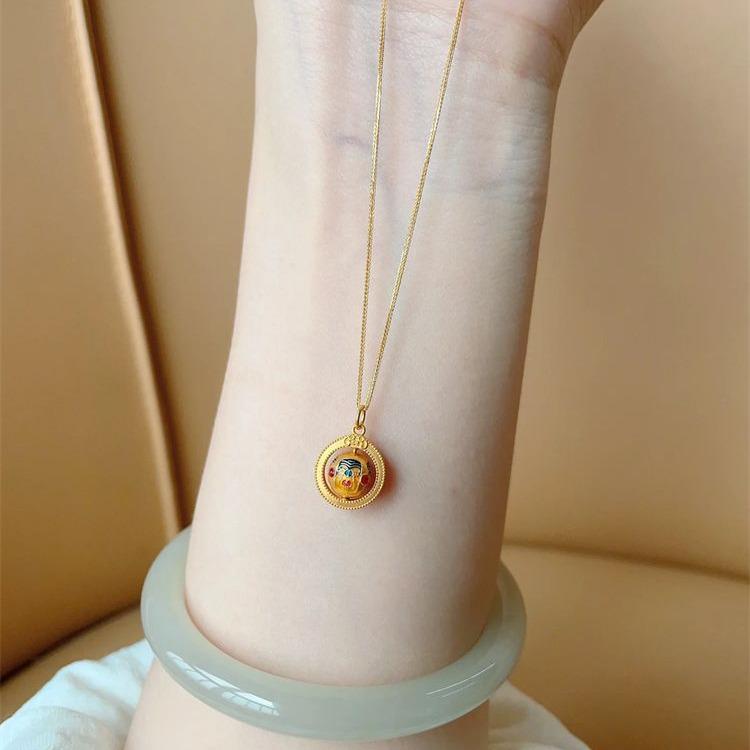 Xiaohongshu Zakilaam Tibetan-Style Retro Court Clavicle Pendant Necklace
