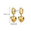 Luxury Zircon Heart Star Earrings For Women Gold Color Stainless Steel Heart Drop Earring Fashion Aesthetic Christmas Jewelry