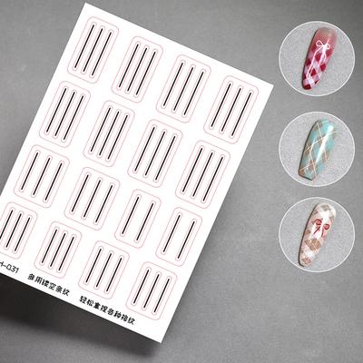 1 Folha Adesivos Transparentes Guia para Francesinha Forte Adesivo Decalques para Nail Art Francesinha DIY Estêncil Ferramentas de Estilização 3D
