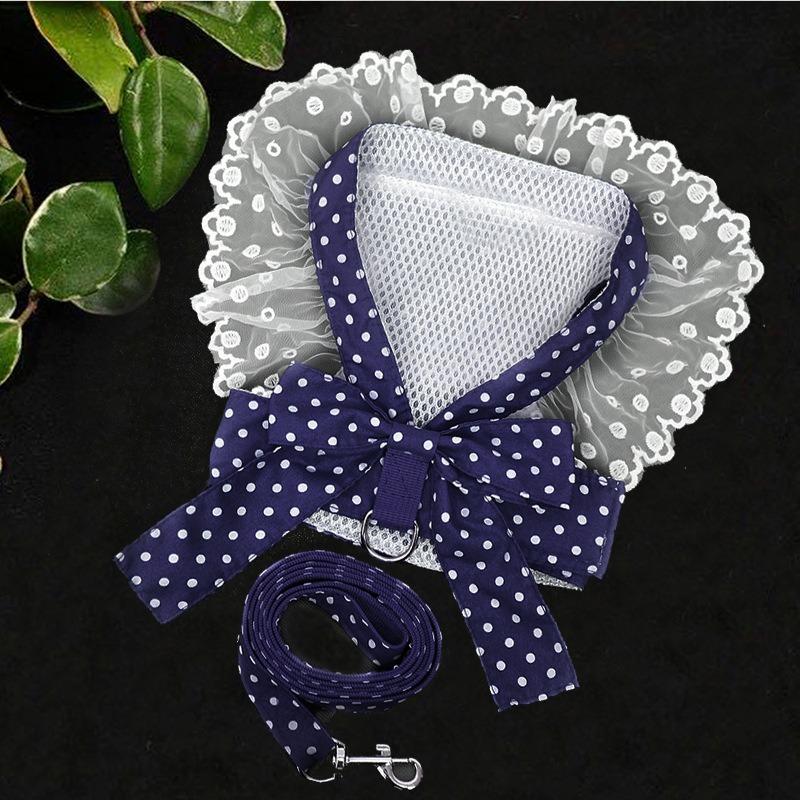 Bow Dog Chest and Back Straps, Leashes, Dog and Cat Pet Clothes, Cat Supplies, Small and Medium-sized Dogs