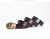 Fibbia Aquila in Bronzo Cintura in Pelle con Bandiera Americana - Accessorio di Moda da Uomo