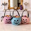 Stilvolles Halloween-Accessoire Kürbis-Süßigkeitentasche für Kinder, Trick-or-Treat-Tasche, Niedliches Geschenk mit Griff, Wiederverwendbarer Snack-Eimer, Partygeschenke, Festlich