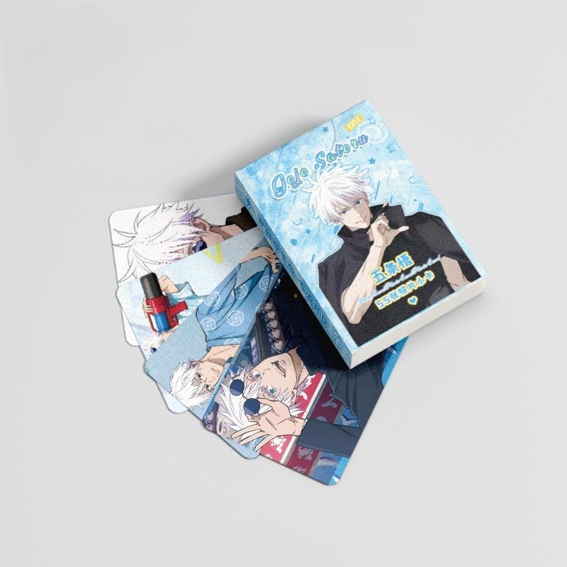 55Pcs Jujutsu Kaisen Japanese Anime Laser Small Cards Games Postcards Message Po Gift Fan Game Gojo Cards Collection