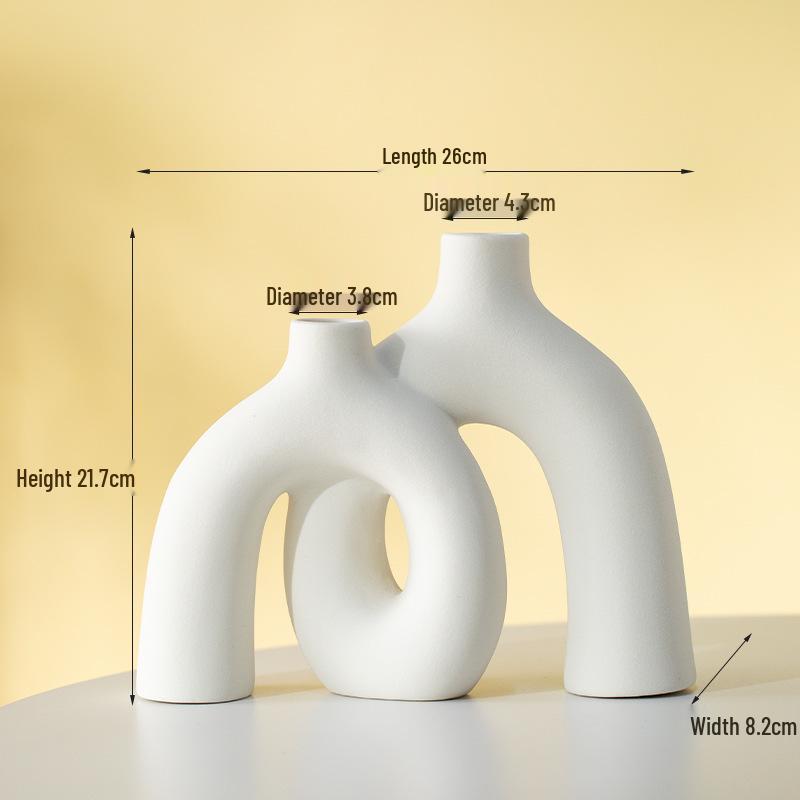 Nordic Style White Ceramic Vase for Elegant Living Room Flower Arrangements