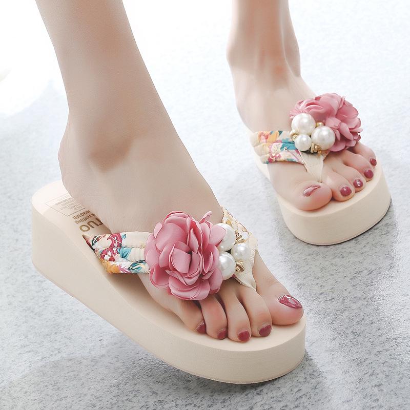 Summer Non Slip Children's Flip Flops Girls Fashion Beach Shoes Pinch Sandals Female Flowers Slippers Wear