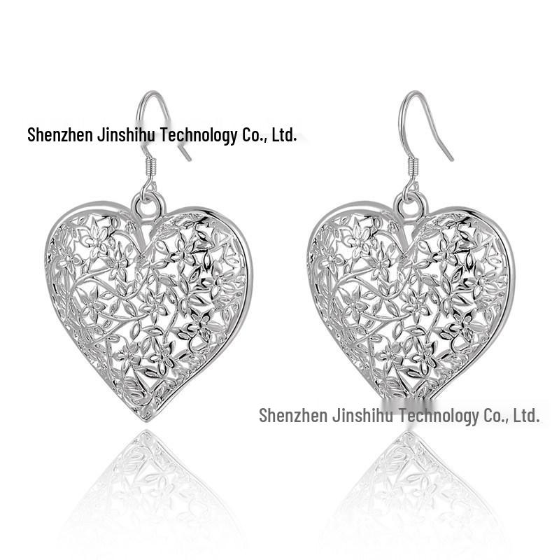 

Silver-Plated Star & Snowflake Stud Earrings with Full Diamond Design - Korean Christmas Collection for Women