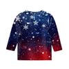 Children's 3/4 Sleeve Tops Casual Christmas Print T Shirt Round Neck Pullover Blouse