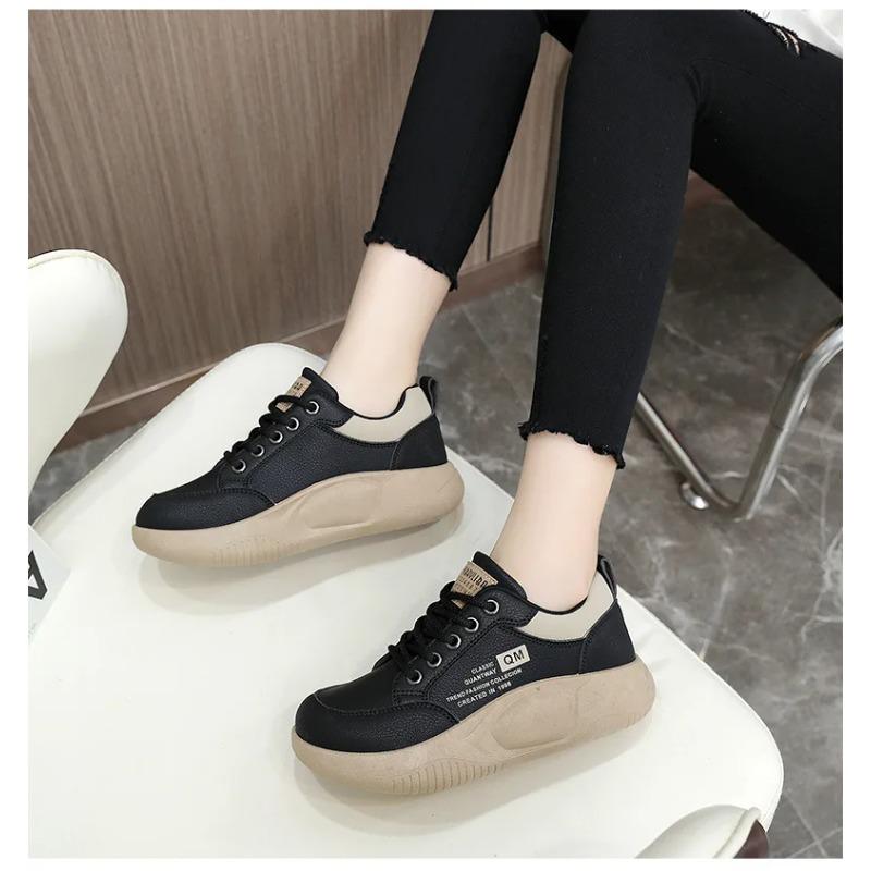 Soleist New Women's Shoes Spring Thick Sole Elevated Shoes Sports Shoes Women's Shoes Student Street Casual Board Shoes
