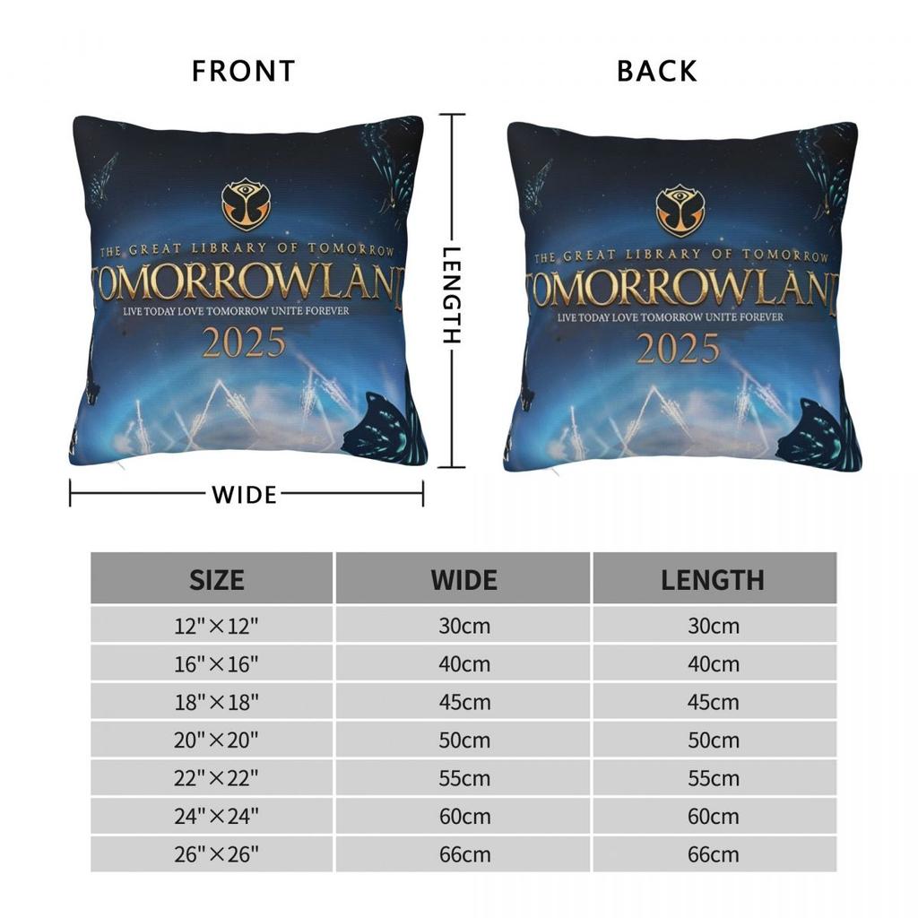Tomorrowlandd Music Festival Pillow Case Winter Cushion Cover Funny Decorative Pillowcover For Home 40X40Cm