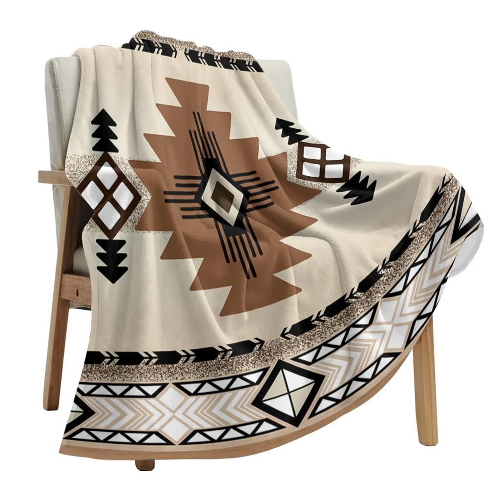 Indian Geometry Graphics Throws Blankets for Sofa Bed Winter Soft Plush Warm Sofa Throw Blanket Holiday Gifts