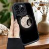 Phone Case: 2D Flat, Suitable for iPhone 18, 17, 16, 15, 14, 13, 12 Pro Protective Case, Cute Moon, Perfect Holiday Gift for Christmas and Halloween