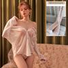 Sexy Dessous sexy Chiffon transparente Robe reine Begierde freies weißes Hemd Sekretärinnenuniform Bett-Tease Damenpyjama