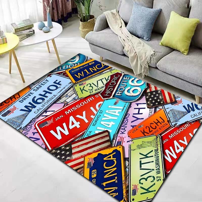 HD Vintage American History Route 66 Mother's Road Carpet Living Room Bedroom Home Decor Kitchen Bathroom Non Slip Carpet Gift
