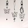 Black Butterfly Bead Phone Charm Straps Keys Hanging Pendants Bag Decoration