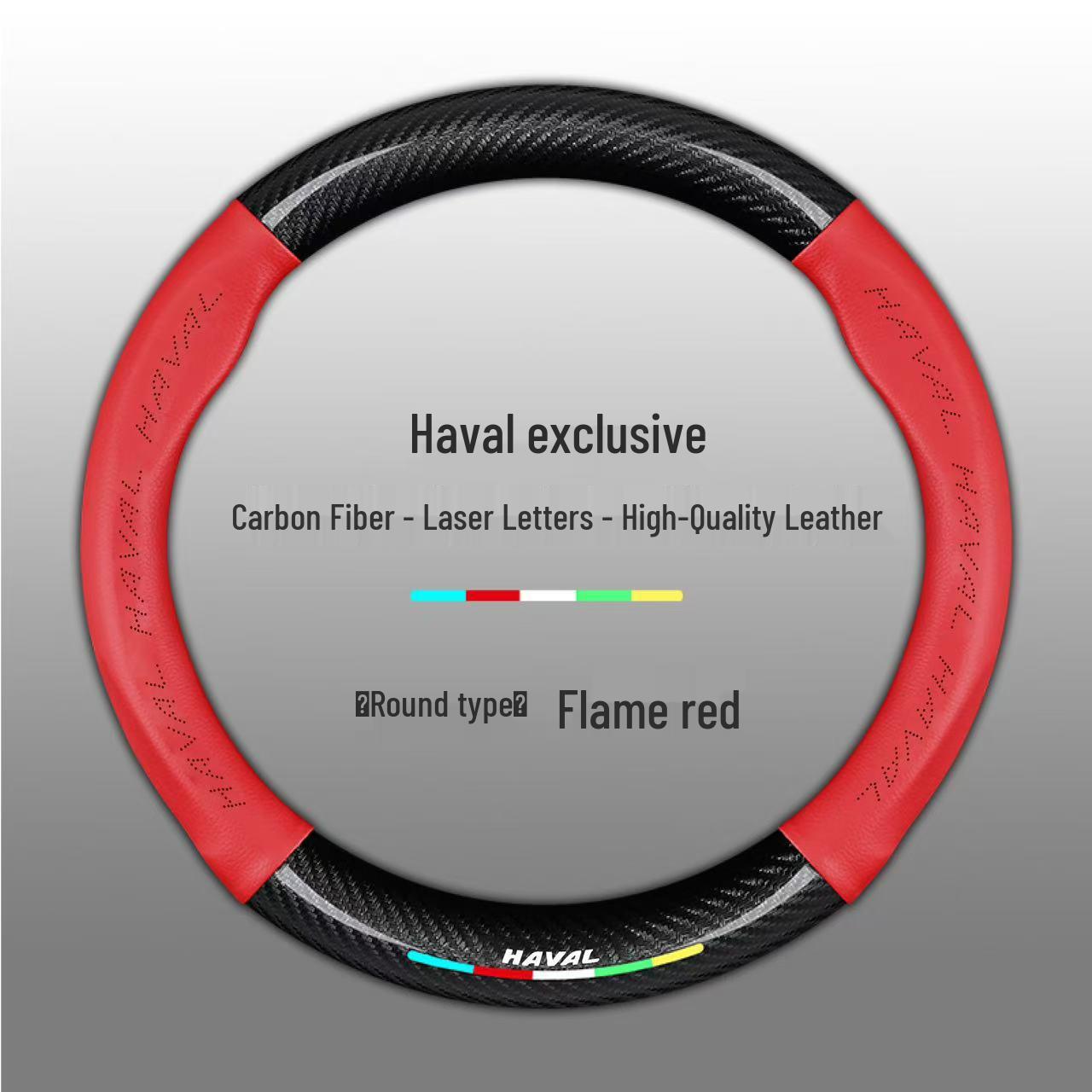 

Haval H6 Coupe Genuine Leather Steering Wheel Cover for F5, F7, H1, H2, H3, H4, H5, H7, H8, M6, Big Dog, Mythical Beast 38cm