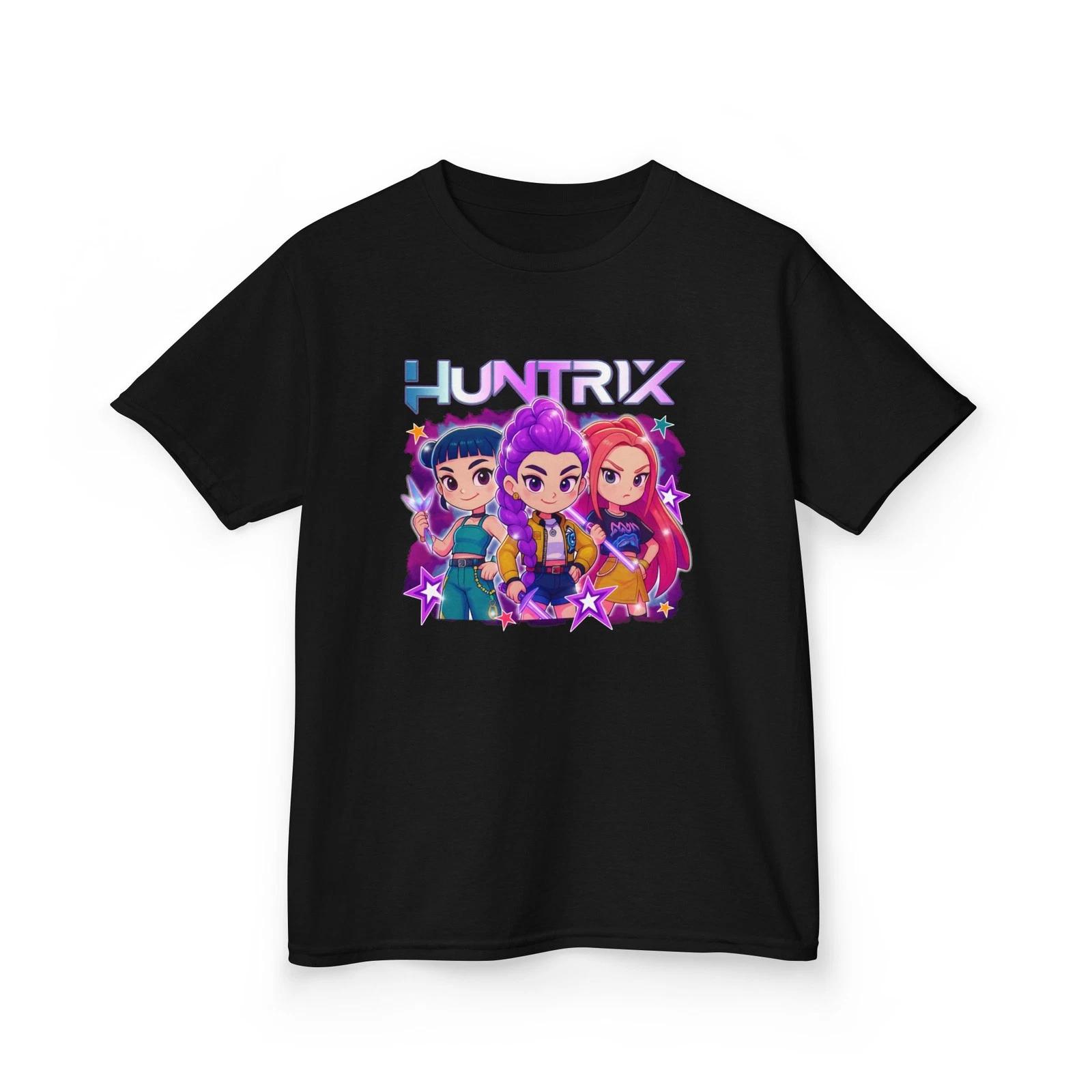 Huntrix Rumi Zoey Mira Dem0n Hunters K-Pop Tee for Kids, Fun Graphic Shirt L