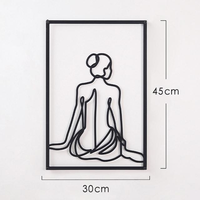 Abstract Home Decoration Woman Iron Wall Hanging Wall Line Drawing Wall Decor Modern Metal Body Outline Poster Bedroom Decor