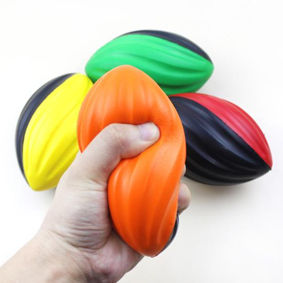 Soft Rugby Ball Kids Foam Spiral Football Toy Easy Grip Decompression Toy Hand-Eye Coordination Training Small Footballs for School Sports Party Game