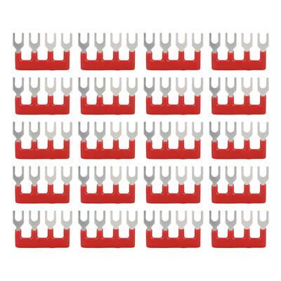20Pcs Jumper Block Terminal Strips Copper Conductor PVC Shell Fork Type Terminal Strips 400V 15A