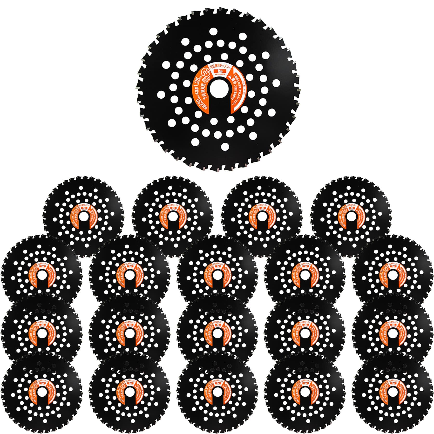 

YAMAZEN Tip Inner Diameter Outer Diameter 230mm x Replacement for Grass Weed and Barren Black Stone-Resistant Saw, 25-Piece Set, 25.4mm, 36-Blade чорний