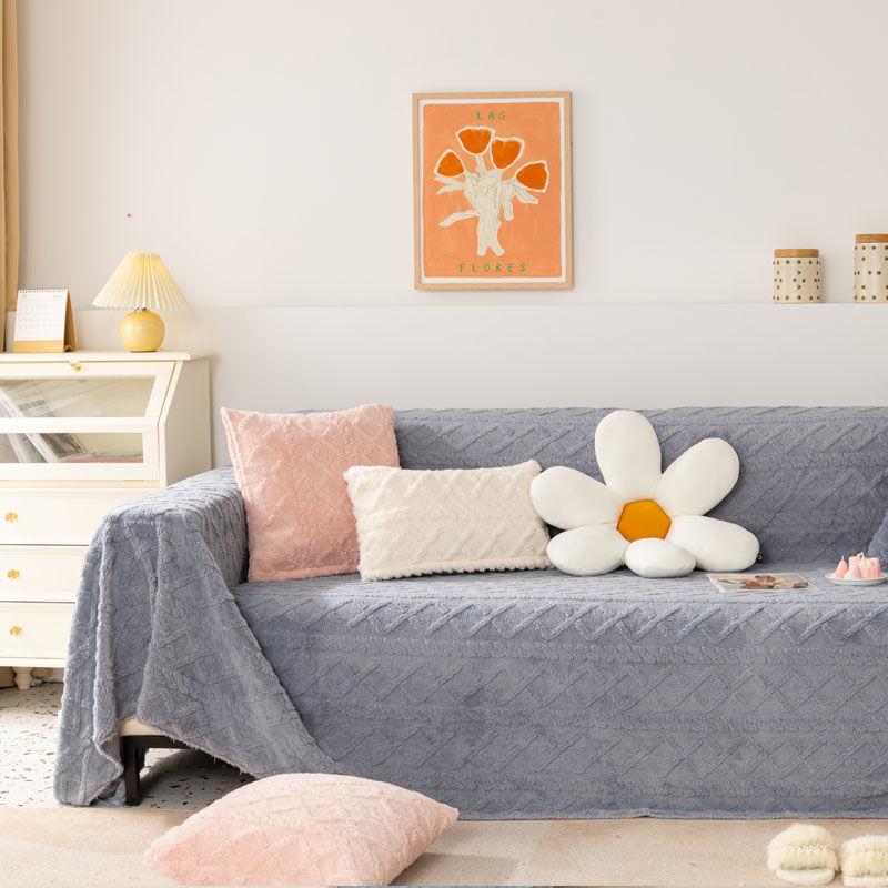 Universal Sofa Protective Cover All-Inclusive Cover Towel Anti-Scratching Lambswool Thickened Blanket Simple Seat Cushion Dustproof Cover Cloth