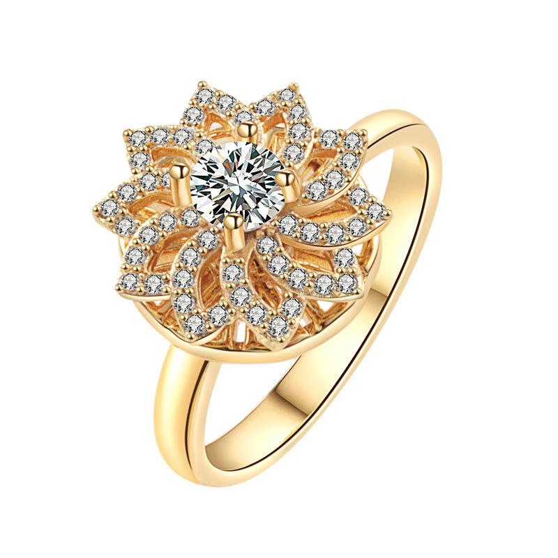 Luxury Minimalist Spinning Adjustable Open Ring For Women High End Fashion Jewelry Statement Band