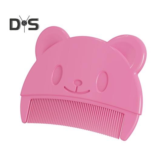 

Детская расческа с мультяшным медведем, портативная колыбелька с мелкими зубами, эргономичная пищевая пластиковая щетка для ухода за кожей головы новорожденных мальчиков и девочек розовый