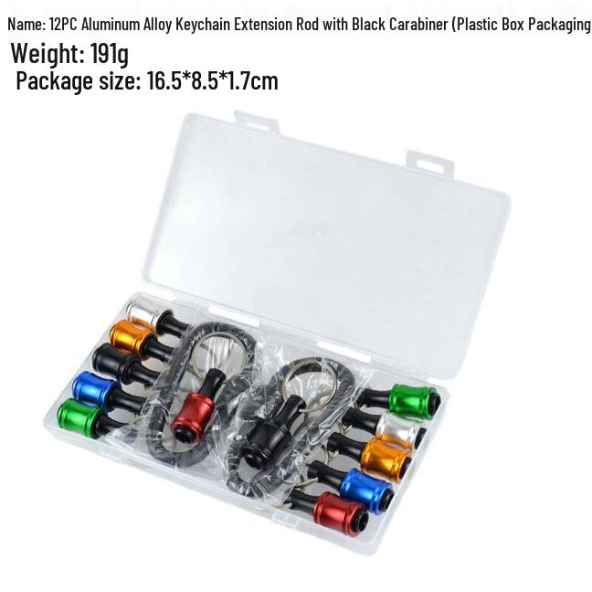 6-Piece Colorful Keychain Set: Extension Rods and Mountaineering Buckle with 1/4" Hex Drill Bit Storage Extension Rod