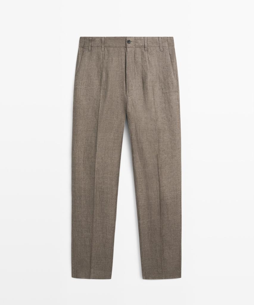 Masimodutti 100% Linen Washed Total Look Pants