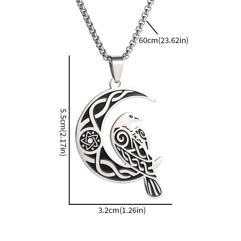 Personalized Owl Pendant Necklace on The Moon Vintage Cute Bird Animal Necklace Accessories Accessories