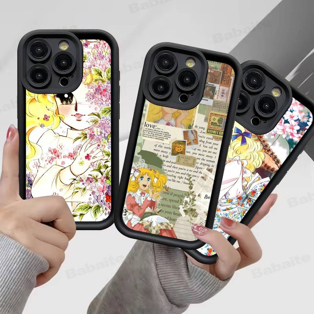Manga Candy Für iPhone 17 Pro Max 16 15 14 13 12 11 Plus Schwarze Weiche Handyhülle