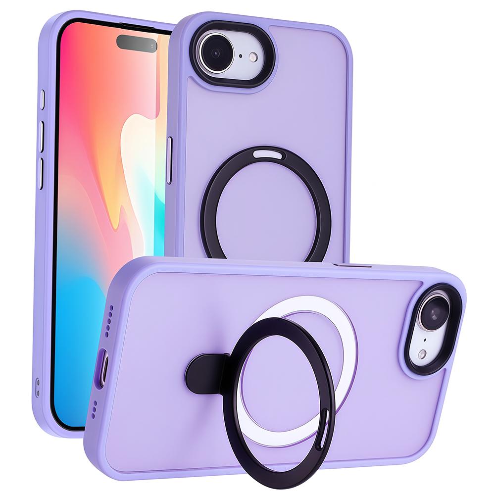 For iPhone 16e Case Compatible with MagSafe TPU+Acrylic Matte Phone Back Cover with Kickstand