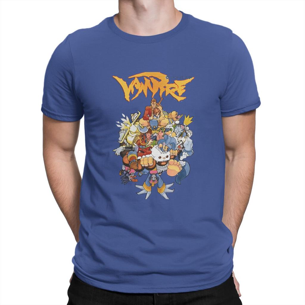 Vampire  The Night Warriors Men TShirt Darkstalkers Game O Neck Tops Fabric T Shirt Funny High Quality Birthday Gifts