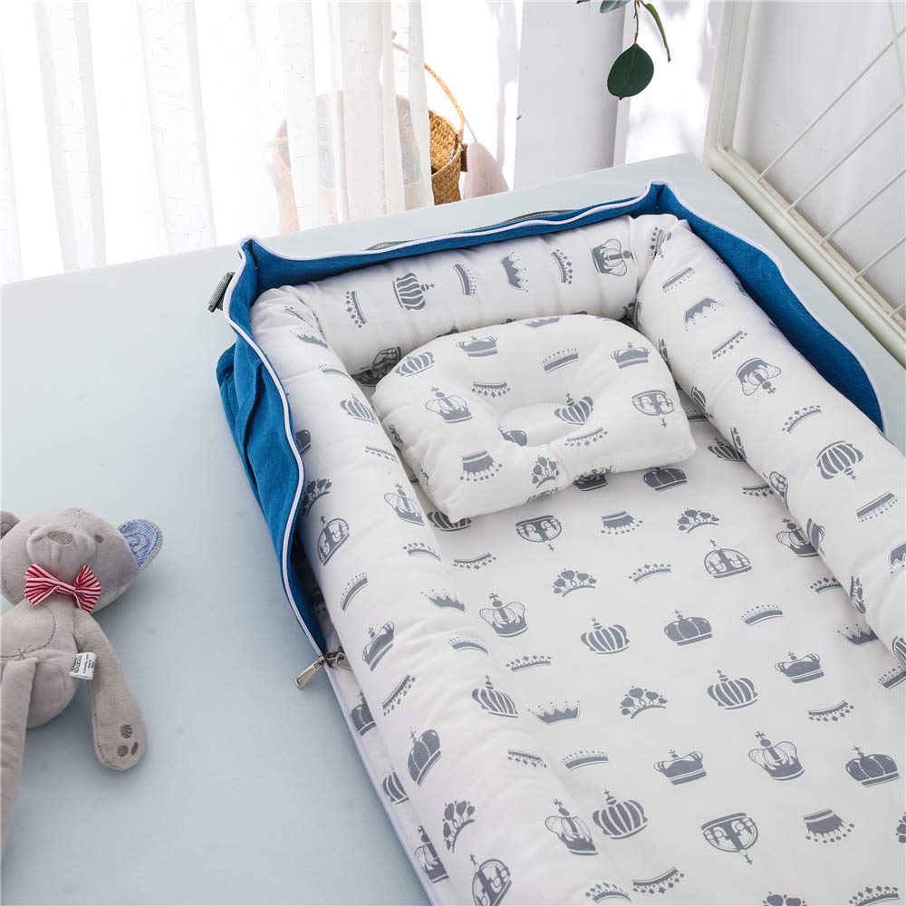 Luddy Baby with Portable Baby Months Crib, Newborn, Pillow, Bed-in-Bed, Foldable, Crib, Co-sleeping, Portable, Breathable, Washable, Gift, 0-24