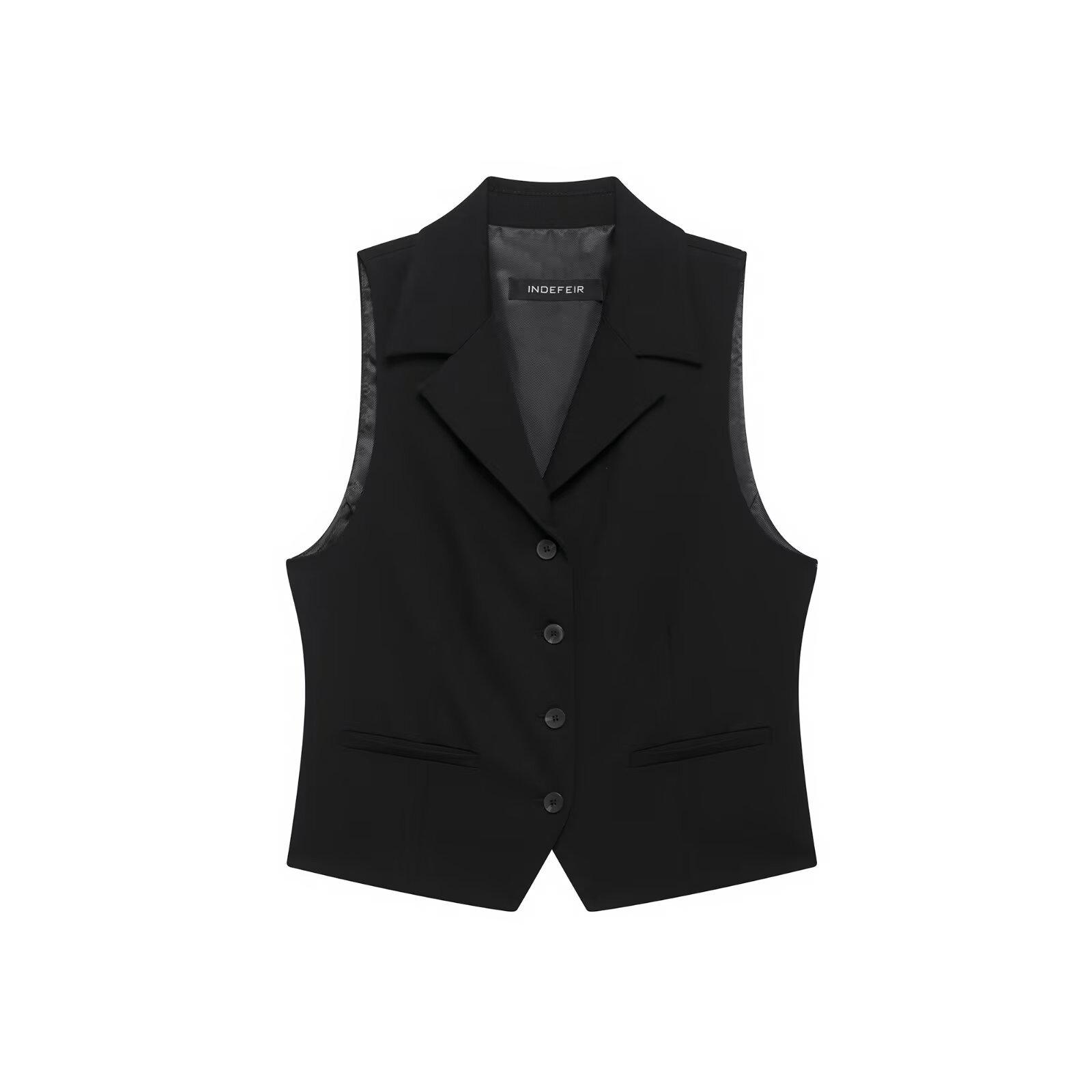 

Весна 2025 Женский европейско-американский комплект жилет в стиле рубашки и мини-юбка Extra Small