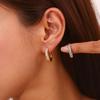 MamacitaSlay Classic Diameter 20mm Half Inlaid Zircon Gold Silver Color Hoops Women Stainless Steel Earrings Jewellery Women